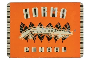 Rare 1930s Dutch Art Deco Horma “Cuba" hinged 10 cigar tin in very good cond - Picture 1 of 8