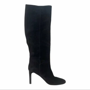 Marc Fisher Black Zadia Suede Knee High Leather Heeled Boots Women's 6 M New - Picture 1 of 9
