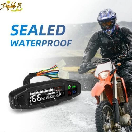 LCD Digital Odómetro Velocímetro Tacómetro Medidor con Soporte Motocicleta Foto 1 de 4