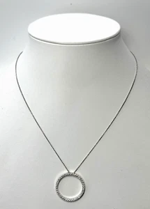 Roberto Coin 18k White Gold Diamond Circle Pendant Necklace 5.3g - Picture 1 of 15