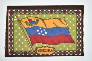Vintage circa 1910 Venezuela bandiera tabacco feltro flanella sigaro sigaretta premium - Foto 1 di 2