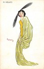 C7206) CARICATURA DI MARIA MELATO DA REGGIO EMILIA, ATTRICE DI TEATRO E CINEMA  