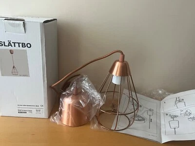 BNIB, Ikea, Slöttbo Copper Cage Style, Long Drop Pendent, Ceiling Light - Image 1 of 4