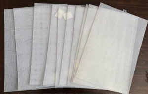 SET OF 10 PLASTIC CANVAS SHEETS 7 COUNT 12" X 18" COLOR CLEAR/WHITE - Picture 1 of 1