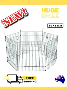 New Pet Dog Playpen Enclosure Cage 6 Panel Puppy Fence Play Pen Foldable Metal - Picture 1 of 3