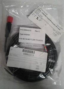 Mettler Toledo AK9/5M 59902213 Rev C Cordset Cable - New in Factory Sealed Bag - Picture 1 of 4