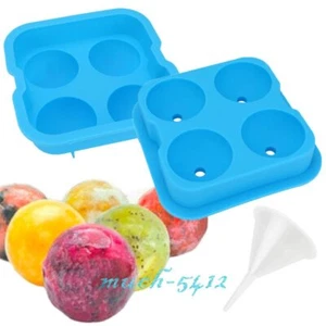1.77" Round Silicone Ice Cube Ball Maker Tray Sphere Molds Bar Whiskey Cocktails - Picture 1 of 11