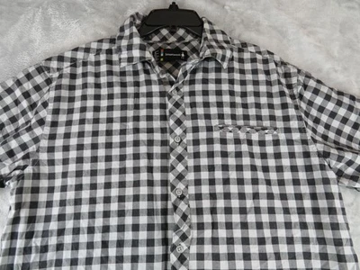 Smartwool Shirt Mens XL Black White Plaid Merino Wool Organic Cotton Button Up - Image 1 of 4