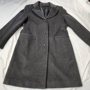 Lauren Ralph Lauren Walker Coat Gray 60% Wool Lined Button Womens Size 10 - Picture 1 of 6