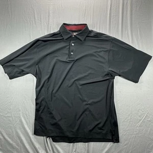 FootJoy FJ Short Sleeve Mens Polo Shirt Black Solid Large Golf P14 - Picture 1 of 7