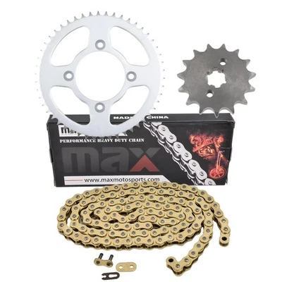 Kit de cadena de transmisión y piñones dorados para Honda XR100R CRF100F 04-13 XR100R 85-03 Foto 1 de 4