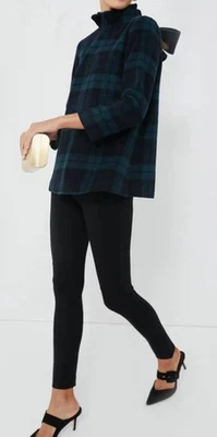 Blusa Tuckernuck Blackwatch Faye a Cuadros M Lazo Cuello Volantes Vacaciones Dinero Antiguo Foto 1 de 4