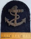 ROYAL CANADIAN NAVY RCN UNIFORM GOLD WIRE / BULLION EMBROIDERED BADGE