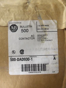 New Allen Bradley 500-DAD930-1 Bulletin 500 AC Contactor Size 3 Nema 1 Enclosure - Picture 1 of 3