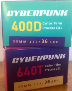 Cyberpunk 400D & 640T 2-PACK 36 exp C41 Motion Picture Film Kodak Vision 3 - Picture 1 of 5