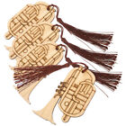  4 Pcs Instrument Bookmark Bookmarks with Tassels Wooden Musical