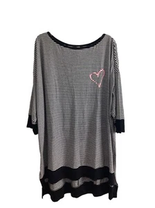 22/24 Cacique Lane Bryant Striped Dorm Sleepshirt Cotton Knit (Pre-owned) - Picture 1 of 8