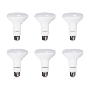 SYLVANIA Flood BR30 LED Light Bulb, 65W=9W, Dimmable, 800 LM, Soft White, 6 Pk - Picture 1 of 5