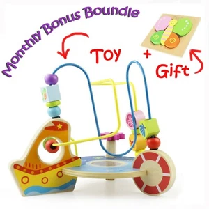 Wood Bead Maze Learning Game for Toddlers, Preschool, Pediatric Waiting Room Toy - Picture 1 of 7