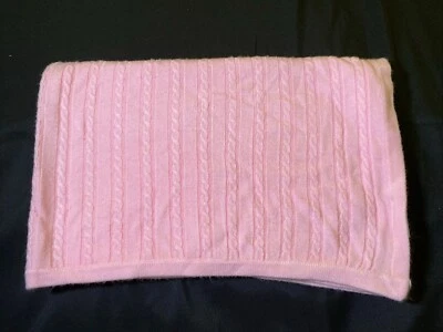 Manta bebé First Impressions rosa tejido con cable 100 % acrílico Macys Lovey 30"x40" Foto 1 de 4