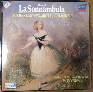 Bellini La Sonnambula Sutherland Pavarotti Ghiaurov Bonynge 3 Cassette Box UK - Picture 1 of 3