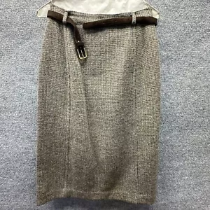 Falda Woodhouse Lynch Mujer 10 Marrón Tejida a Mano Escocés Tweed Academia De Colección EE. UU. - Imagen 1 de 10