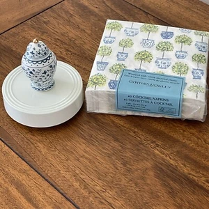 Nora Fleming A298 “Ginger Jar” Mini & Beverage Napkins - NEW! - Picture 1 of 3