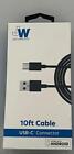 Just Wireless 10' TPU Type-C to USB-A Cable - Black