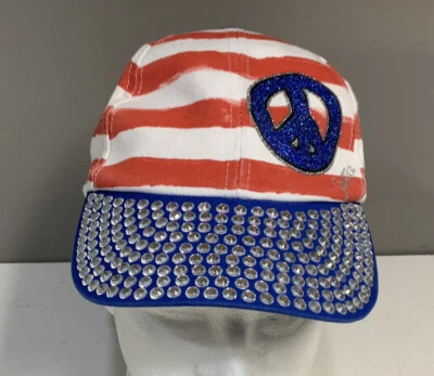 GORRA DE BÉISBOL JUSTICIA EE. UU. ROJA/BLANCA/AZUL BRILLANTE SIGNO DE LA PAZ ¡SÚPER LINDA!! Foto 1 de 4