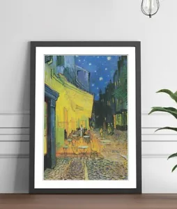 PÓSTER DE ARTE DE PARED ENMARCADO DE PARED VAN GOGH CAFÉ TERRAZA IMPRESIÓN 4 TAMAÑOS - Imagen 1 de 14