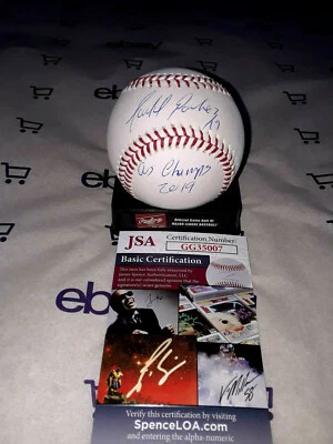 Béisbol firmado Aníbal Sanchez Nacionales de Washington 2019 WS CHAMPS con certificado de autenticidad JSA Foto 1 de 2