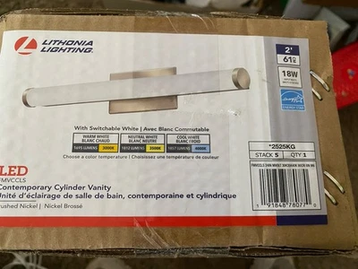 Barra de luz LED integrada de níquel cepillado Lithonia Lighting 18 vatios 22,38" Foto 1 de 2