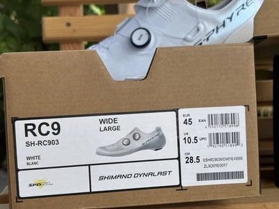 Shimano RC9 SH-RC903 talla 45 AMPLIO, blanco, EE. UU. 10,5 Foto 1 de 4