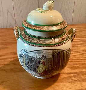 Adams English Ironstone Cries Of London 5” Jar w/Lid Handles Milkmaid/ Matches - Picture 1 of 19