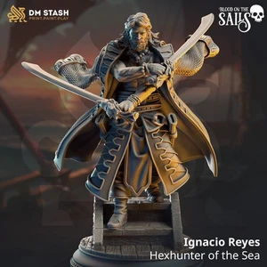 Male Human Warlock - Ignacio Reyes, Hexhunter of the Sea - 32mm Scale - DM Stash - Picture 1 of 1