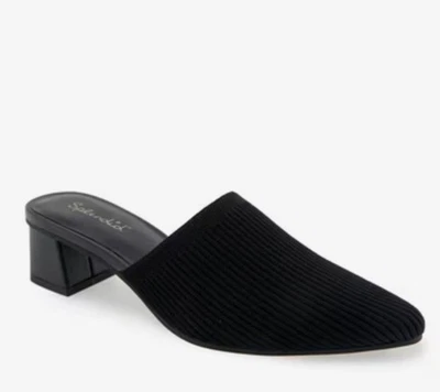 Espléndido Zapato de Vestir Para Mujer 7.5 Sin Cordones Microgamuza Tacón Mula (Negro) Laylai Foto 1 de 4