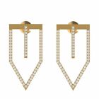 Natural Pave Setting Diamond 14K Yellow Gold Stud Earrings Wedding Gift Jewelry