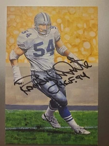 Randy White AUTO Signed 1994 Goal Line HOF Art Card GLAC HOF 94 Inscription - Picture 1 of 2