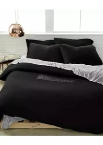 Calvin Klein Modern Cotton King Duvet Cover,Fitted Sheet+2King Pillowcases,Black - Picture 1 of 7