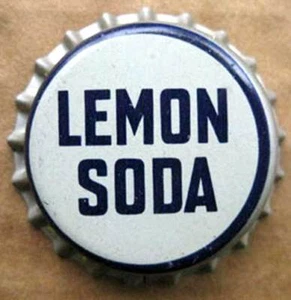 LEMON SODA cork-lined CROWN, Bottle CAP, 1960'S, REAL NICE - Picture 1 of 2