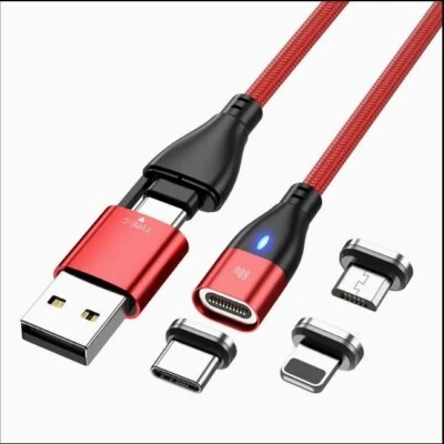 6-in-1 Magnetic Fast Charging Cable PD 60W 3A Nylon USB Type-C Micro Charger - Image 1 of 4