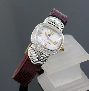 Reloj David Yurman 21 mm para dama T-26067 plata esterlina diamante esfera fregona blanca - Imagen 1 de 7