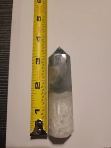~ Beautiful Moss Agate Obelisk Point Stone Wicca Pagan 3.5" - Picture 1 of 3