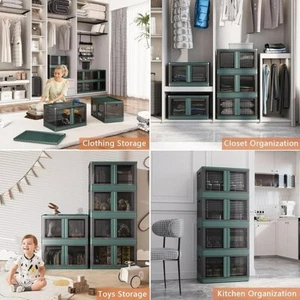 Sineda 8.4 Gallon Collapsible Storage Bins with Lids, 6 Pack - Stackable Storage - Imagen 1 de 9