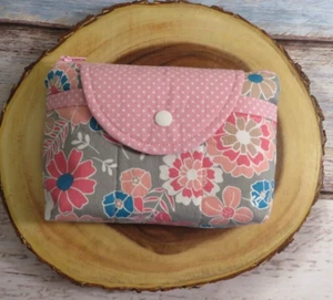 Travel Jewelry Pouch case, divided container for small jewelry, Floral, Handmade - Picture 1 of 4