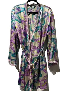 VALERIE STEVENS Lilac Butterfly Midi Robe + Tie Size O/S Fairy Whimsical - Picture 1 of 8