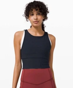 Lululemon Power Pivot Tank True Navy Blue *Rib SZ 8 RARE NWT Sleeveless Cropped - Picture 1 of 7