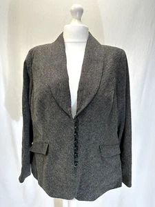 Wardrobe Brand Women's Blazer UK 20 Grey 78% Polyester Full Lining Buttons Smart - Picture 1 of 24