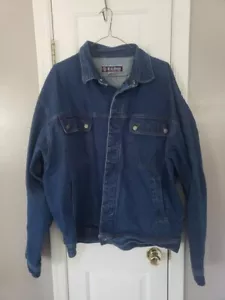 Giacca uomo Echo Jeans NYC blu denim con bottoni e zip taglia XXL - Foto 1 di 22