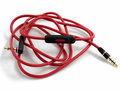 Cable de audio rojo cable L de 3,5 mm para auriculares Beats by Dr Dre auxiliares y micrófono  Foto 1 de 3